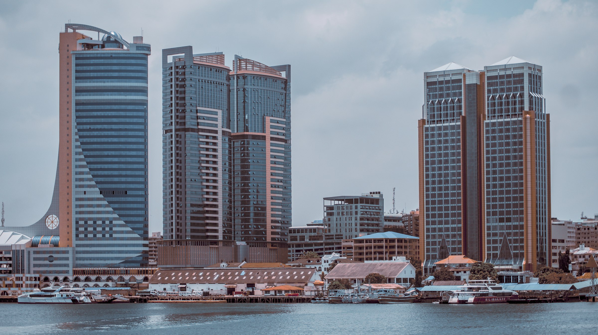 Dar es Salaam skyline across the harbor