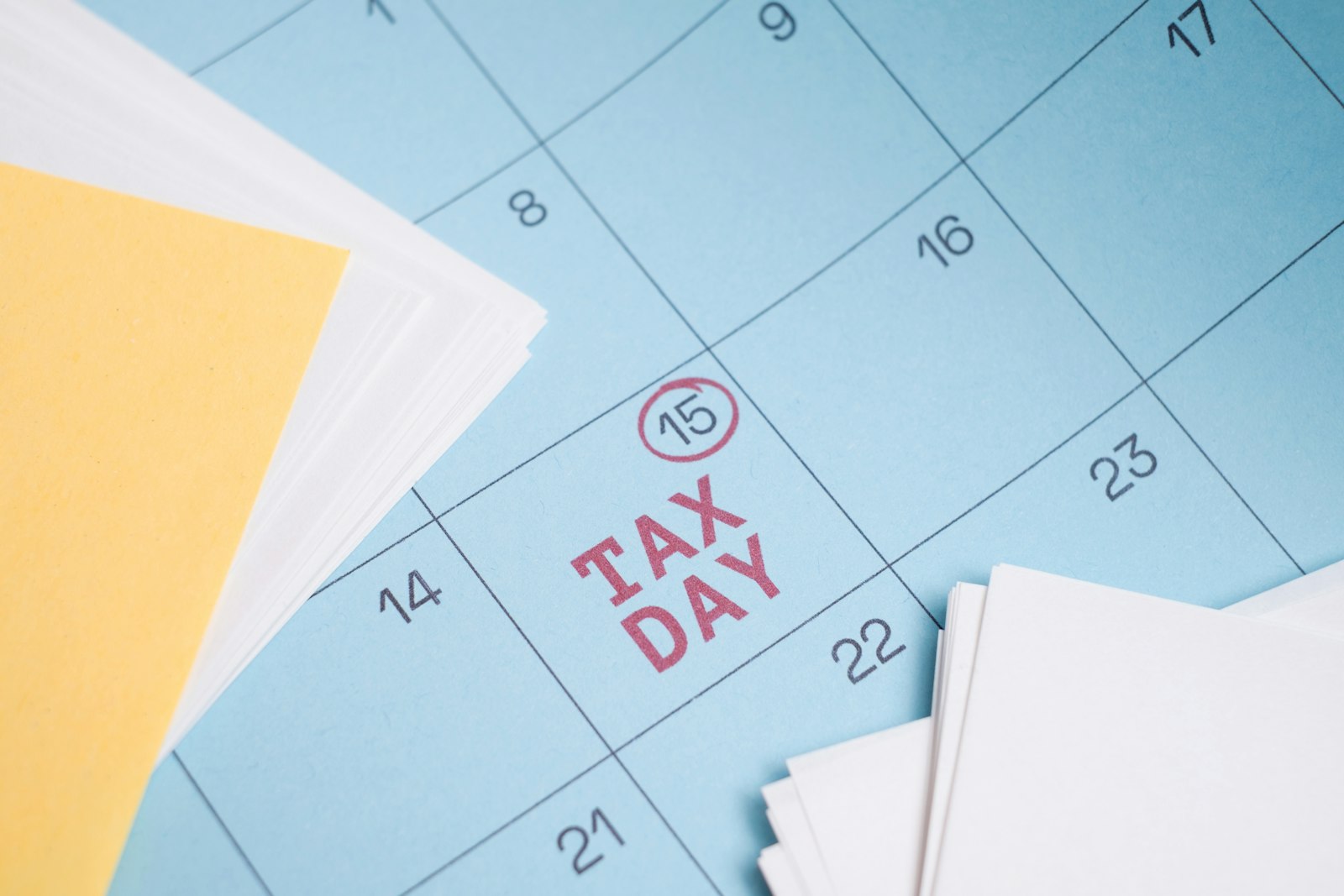 Tax day marked on a compliance calendar
